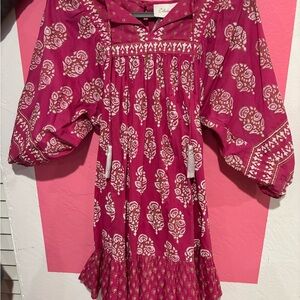 Cleobella Fuchsia and White Floral Dress